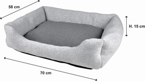 Светлосиво легло за домашни любимци 70x58 cm Graphene – Love Story