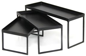 К-кт стойки за блок маса правоъгълни 3бр. Черен Мат - SG-79954(S3)