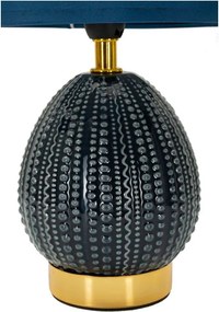 Синя керамична настолна лампа с текстилен абажур (височина 30,5 cm) Flavi – Mauro Ferretti