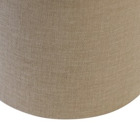 Текстилен абажур светлокафяв кръгъл 18/18/14