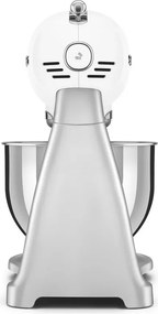 Планетарен миксер Smeg SMF04WHEU, 800W, 4.8 л, 10 скорости, Функция за плавен старт, Крачета против хлъзгане, Бял/Инокс