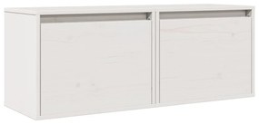 813438 vidaXL Стенни шкафове, 2 бр, бели, 45x30x35 см, бор масив