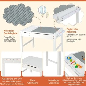 Детска маса 2 в 1 за Лего и рисуване - Бяла