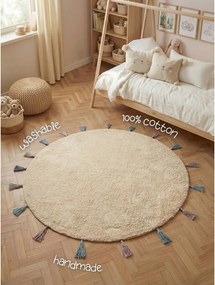 Кремав памучен детски килим подходящ за пране/ръчно изработен ø160 cm Snuggle Sunna – Hanse Home