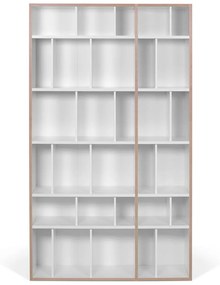 Бял шкаф за книги с дървен ръб 108x188 cm Group - TemaHome