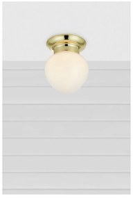 Бяло/месингово осветително тяло за таван със стъклен абажур Ronda – Markslöjd