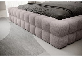 Светлорозово двойно легло 160x200 cm тапицирано с място за съхранение с включена подматрачна рамка Dizzle – ELTAP