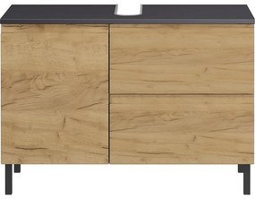 Тъмно сив шкаф под умивалника в дъб 80x56 cm Salinas - Germania