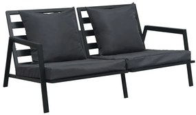47819 vidaXL Градински комплект с възглавници, 5 части, алуминий, тъмносив
