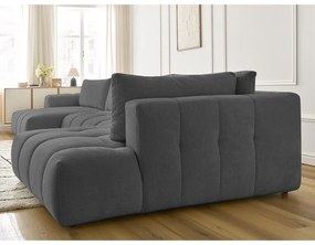 Тъмносив сгъваем/с място за съхранение ъглов диван (десен ъгъл/U форма) Fuji – Bobochic Paris