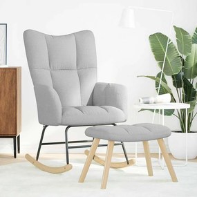 4016799 vidaXL Люлеещ се стол с табуретка за крака Cloud Grey Fabric