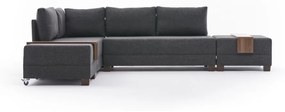 Антрацитен ъглов разтегателен диван (ляв ъгъл) Fly – Balcab Home