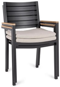 Антрацитни градински столове в комплект от 4 бр. метални Henna – Bizzotto