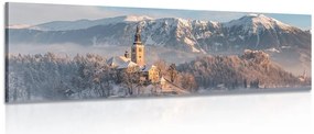Картина на платно – Църква при езерото Блед в Словения