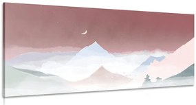 Картина на платно – Луна над пастелни планини