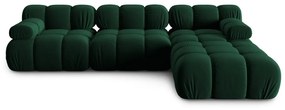 Зелен ъглов диван от кадифе Bellis - Micadoni Home