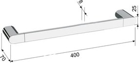 Бяла стенна месингова поставка за кърпи Flori – Sapho