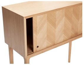 Дъбов скрин в рибена кост, височина 90 cm - Hübsch