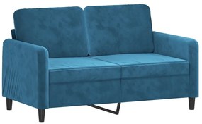 359441 vidaXL 2-местен диван, син, 120 см, кадифе
