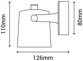 Черна стенна лампа, височина 11 cm Ibai - SULION