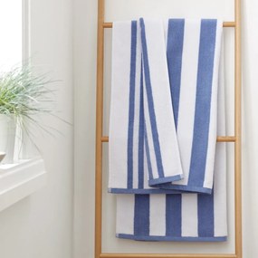 Синя и бяла памучна кърпа за баня 90x140 cm - Bianca