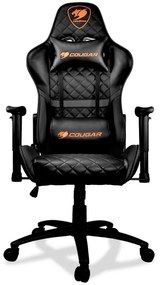 COUGAR Armor ONE BLACK Gaming Chair, Diamond Check Pattern Design, Breathable PVC Leather, Class 4 Gas Lift Cylinder, Full Steel Frame, 2D Adjustable Arm Rest, 180º Reclining, Adjustable Tilting Resistance