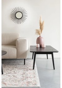 Черна масичка за кафе с дъбов плот 60x120 cm Fabio – White Label