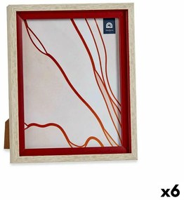 Рамка за снимки Кристал Червен Дървен Кафяв Пластмаса (24 x 2 x 29 cm) (6 броя)