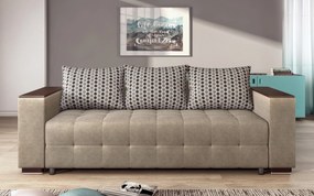 Разтегателно канапе с подлакътник етажерка Мелвин