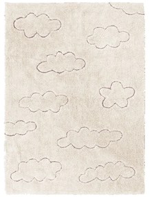 Кремав ръчно изработен памучен детски килим подходящ за пране 90x130 cm Clouds – Lorena Canals