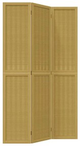 358815 vidaXL Разделител за стая, 3 панела, кафяв, дърво пауловния масив