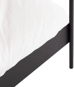 Черно/бежово стоманено двойно легло 200x200 cm тапицирано с балдахин с включена подматрачна рамка Eton – noo.ma