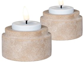 Каменни свещници за чаена свещ в комплект от 2 бр. – House Nordic