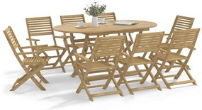 3214226 vidaXL Сгъваеми градински столове 6 бр 54,5x61,5x86,5 см акация масив