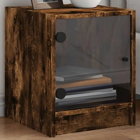 Sonata H Нощни шкафчета със стъклени врати 2 бр опушен дъб 35x37x42 см