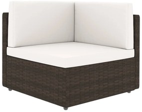 3067151 vidaXL Градински комплект с възглавници, 4 части, кафяв полиратан