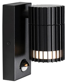 Дизайнерска външна стенна лампа черна с датчик за движение IP44 - Борис
