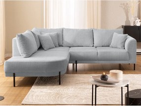 Светлосив шенилов ъглов диван (ляв ъгъл/L форма) Mauris – Ropez