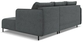 Тъмносив разтегателен ъглов диван с място за съхранение (десен ъгъл) Luana – Makamii