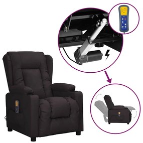 3093450 vidaXL Изправящ масажен стол, черен, изкуствена кожа