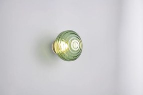 Зелена стъклена LED стенна лампа с USB ø 15,5 cm Earl – Reality