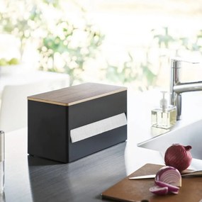 Черна метална стойка за кухненска хартия Rin – YAMAZAKI