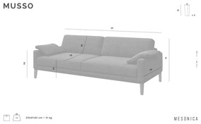 Кафяв диван , 211 см Musso - MESONICA