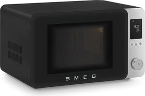 Комбинирана микровълнова фурна с горещ въздух SMEG Collezione MOC02BLMEU, 900W, 27 л, 25 програми, Плавно затваряне, Индивидуални настройки, Черен мат