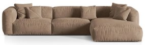 Светлокафяв кадифен модулен ъглов диван (десен ъгъл) Martina – Micadoni