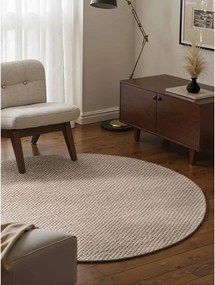 Бежов ръчно изработен вълнен кръгъл килим ø 160 cm Lyon Beans – Elle Decoration