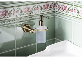 Стенна дозатора за сапун от месинг и стъкло , 200 мл Diamond - Sapho