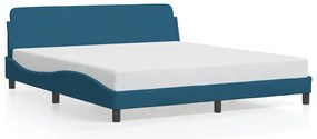 373236 vidaXL Рамка за легло с табла Dover, синя, 180x200 см, кадифе