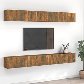 3120308 vidaXL ТB шкафове, 8 бр, опушен дъб, 60x30x30 см, инженерно дърво