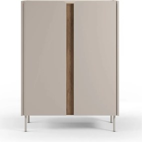 Кремаво-естествено шкафче от декор от дъб 90x120x40 cm Lucile – Marckeric